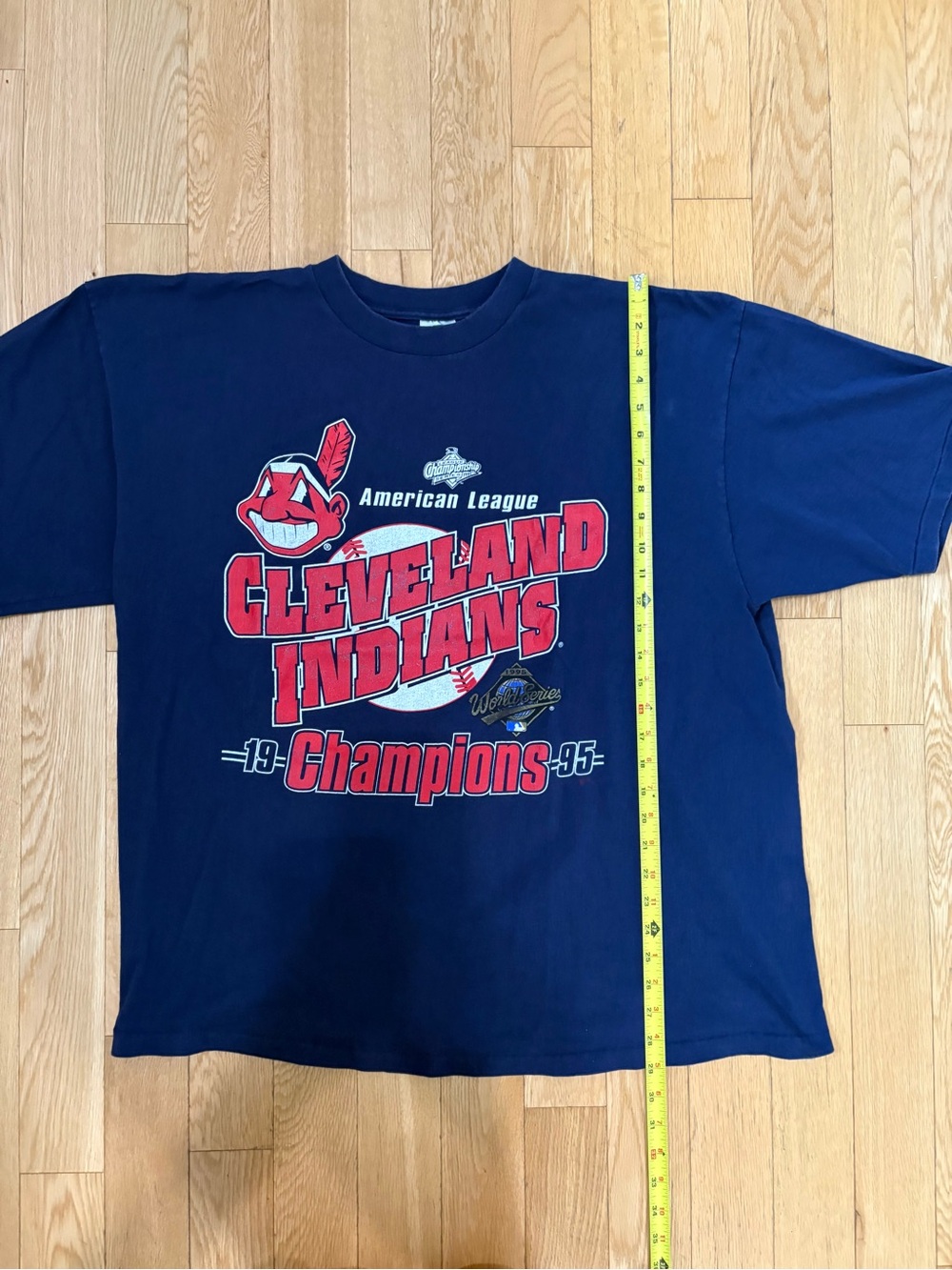Belton Vintage Cleveland Indians 1995 AL Champions Tee XXL Retro Sporty Prep - Picture 7 of 10